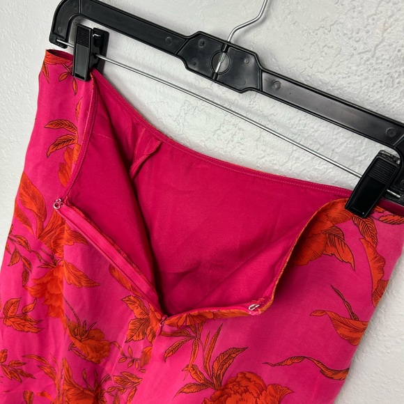 MaxMara Y2K Pink Fuchsia Ruffle Faux Wrap High Waisted MIDI Skirt - Picture 6 of 7